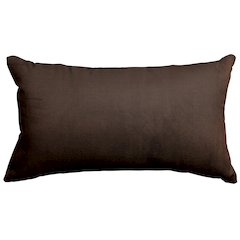 Majestic Home Goods Pillow 12x20 Faux Suede Dark Brown