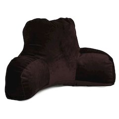 Majestic Home Goods Reading Pillow Faux Suede Dark Brown