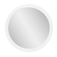 Gita Braided Round Mirror in Glossy White