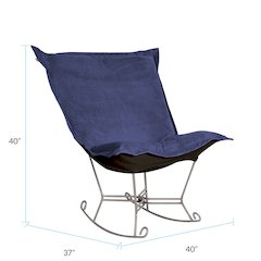 Scroll Puff Rocker Bella Royal Titanium Frame