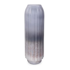 Cool Ice Blue Ribbed Cylindrical Vessel