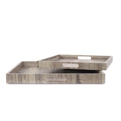 Square Wooden Trays - set of 2