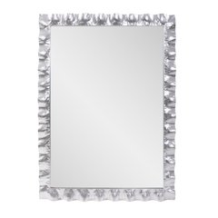 La Bailadora Bright Silver Ruffled Metal Vanity Mirror