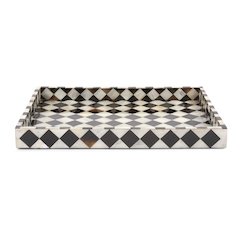 Julianna Rectangular Horn and Shell Tiled Tray