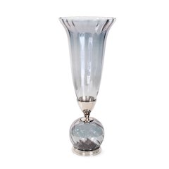 Ayers Smoked Glass Trumpet Vase Short