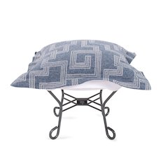 Indoor/Outdoor Puff Scroll Ottoman Syros Denim