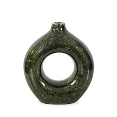 Renaldi Emerald Gold Round Vase- Tall