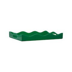 Spangle Scalloped Tray Green