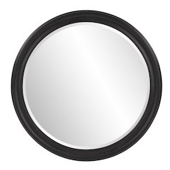 George Matte Black Round Mirror