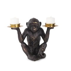 Barkari Monkey Double Tealight Candle Holder