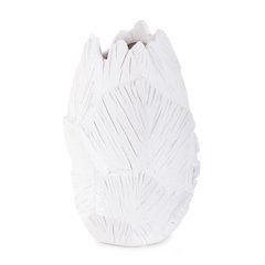 Abstract Elm Short Vase in White