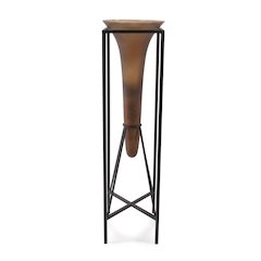 Bronze Euler Drop Vase with Black Iron Stand- Extra Large