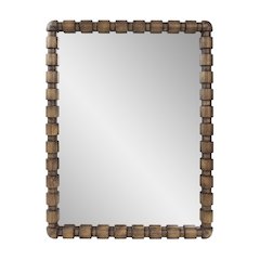 Wooden Bobbin Vanity Mirror