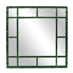 Bamboo Mirror - Glossy Hunter Green