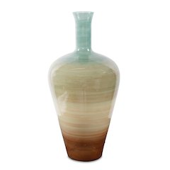 Capri Stripe Glass Bottle Vase- Tall