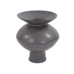Graphite Ceramic Flared Vase- Small