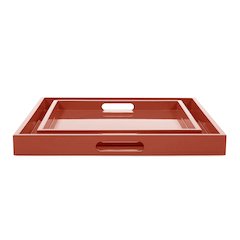 Saint Tropez Square Tray Set of 2 - Intense Rust