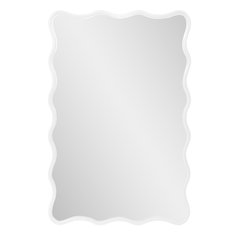 Maya Rectangular Waved Edge Mirror in Glossy White