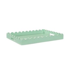 Rectangle Scalloped Riviera Tray - Sage Green