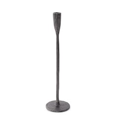 Asher Sculpted Cast Aluminum Candlestick in Ebony- Tall
