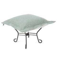 Patio Scroll Puff Ottoman Titanium- Alicante Breeze