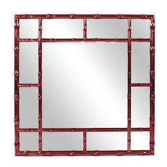 Bamboo Mirror - Glossy Burgundy