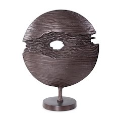Berken Round Sculpture in a Bronze Finished Cast Aluminum