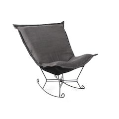 Puff Rocker Ottoman  Pana Charcoal/Natural