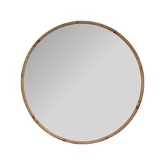 Burled Round Mirror