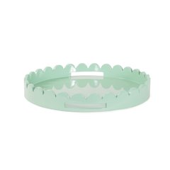 Round Scalloped Riviera Tray - Sage Green