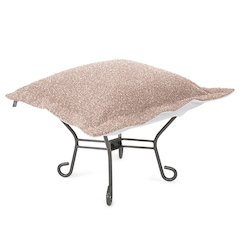 Patio Scroll Puff Ottoman Titanium- Alicante Blush