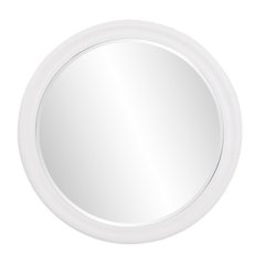 George Matte White Round Mirror