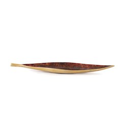 Sharma Crimson Gold Shallow Leaf Bowl- Large