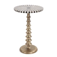Antique Brass with Bone Top Martini Table
