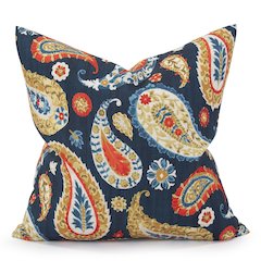 24 x 24 Pillow  Boteh Indigo - Down Insert