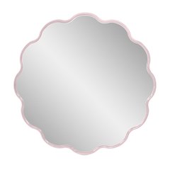 Kushi Round Scalloped Edge Mirror in Glossy Lilac
