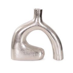 Shirin- Polished Silver Reverse Vase in Cast Aluminum- Short
