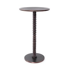 Brancusi Cast Aluminum Drink Table in Antique Bronze