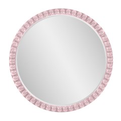 Varsha Round Oversized Beaded Mirror in Glossy Lilac