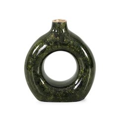 Renaldi Emerald Gold Round Vase- Medium