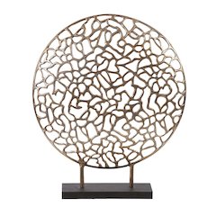 Bronze Aluminum Branch Disk Sculpture