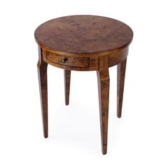 Archer 1 Drawer Burl Side Table, Light Brown
