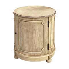 Thurmond Drum 20"W Drum Side Table, Beige