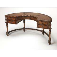 Geneva Demilune Demilune Desk, Dark Brown