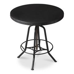 EngleWood Round 29"W Metal Hall/Pub Table, Black