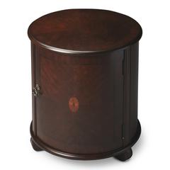 Lawrie 20"W  Drum Side Table, Dark Brown