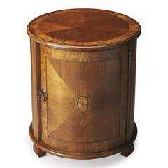 Lawrie 20" W  Drum Side Table, Medium Brown