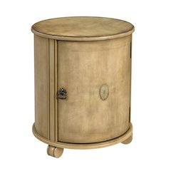 Lawrie 20"W  Drum Side Table, Beige