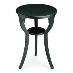 Dalton Round  15.75"W Side Table, Black