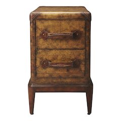 Traditional Chairside Table with 2 Drawers, Side End Table for Living Room